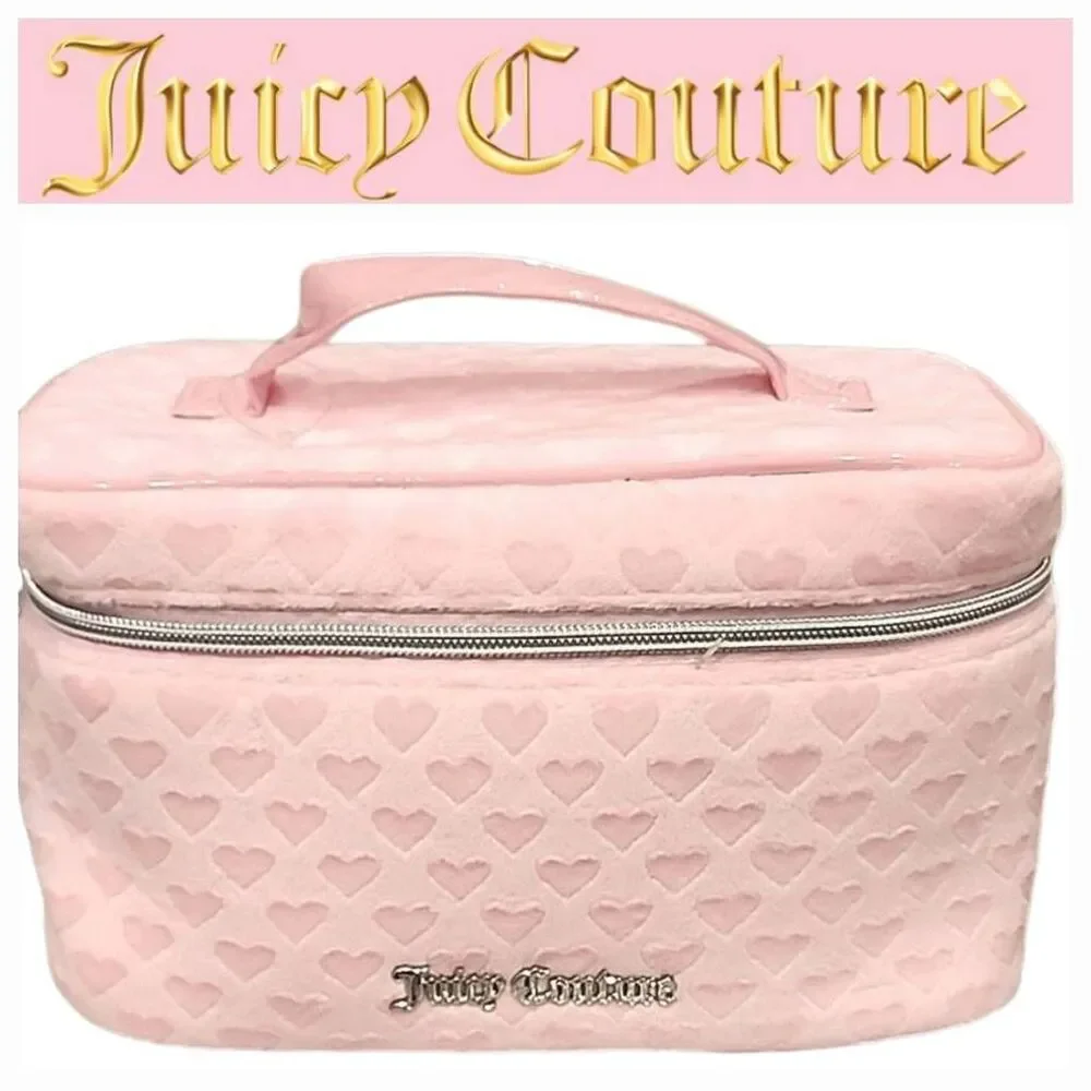 Juicy‎ Couture Signature Heart Velour Cosmetic Traincase